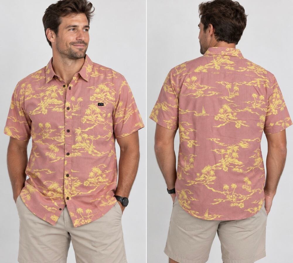 Billabong Men’s M Tropical Hawaiian Shirt NWT Coastal Surf Resort Aloha